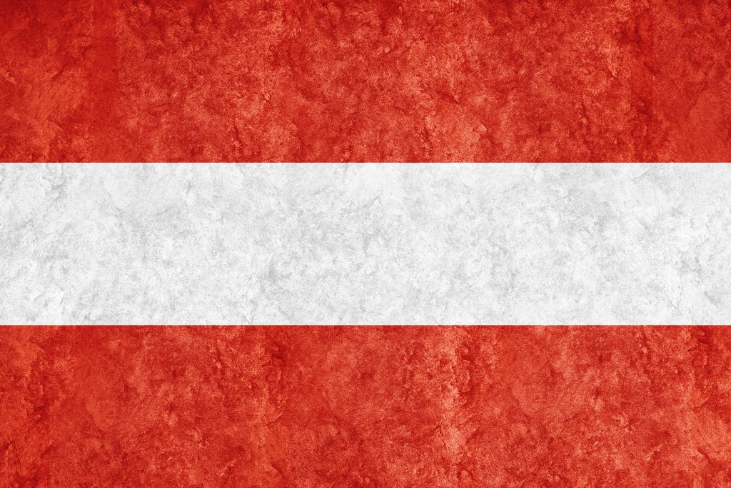 austria metallic flag, textured flag