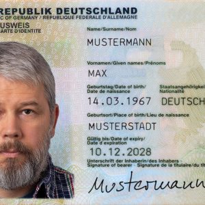 personalausweis der bundesrepublik deutschland mit name max mustermann
